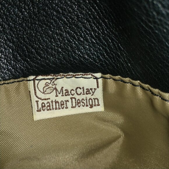 Mac Clay Leather Design: Tan/Black Leather Convertible Backpack/Shoulder Bag - Picture 14 of 14